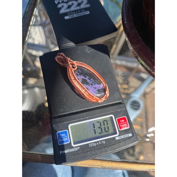 Charoite Wire Wrap Pendant - Picture 4 of 10